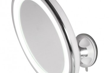 Miroir grossissant lumineux à ventouses